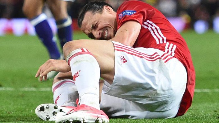Zlatan Ibrahimovic Ibrahimovic injury Manchester United 2-1 Anderlecht Europa League