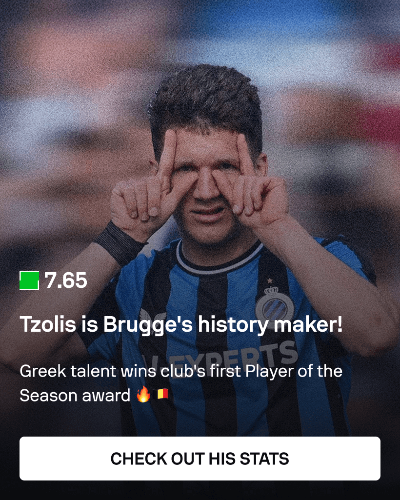 Sofascore Player of the Season, Christos Tzolis