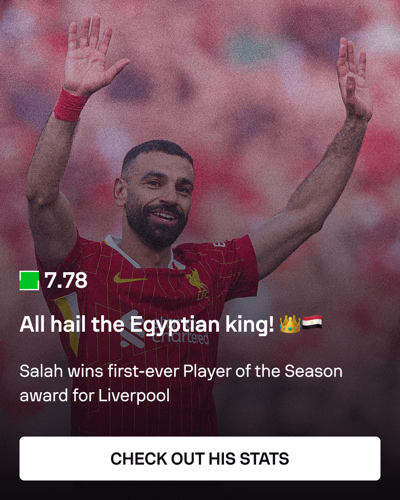 Sofascore Player of the Season, Mohamed Salah