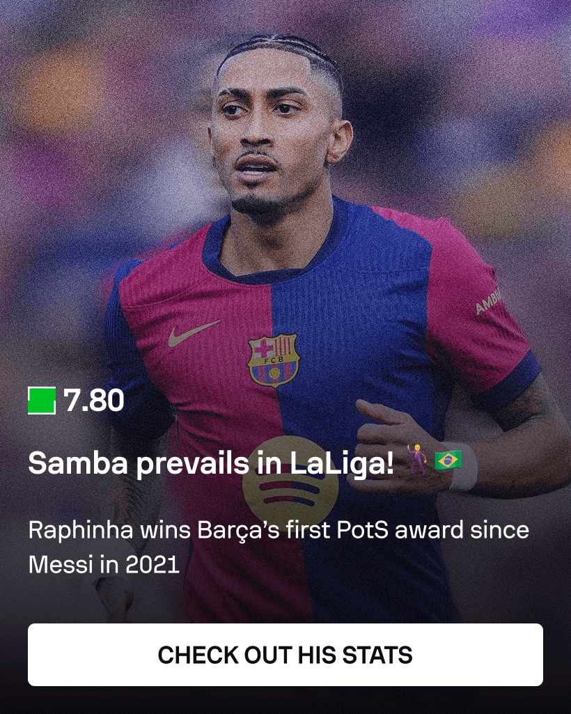 Sofascore Player of the Season, Raphinha