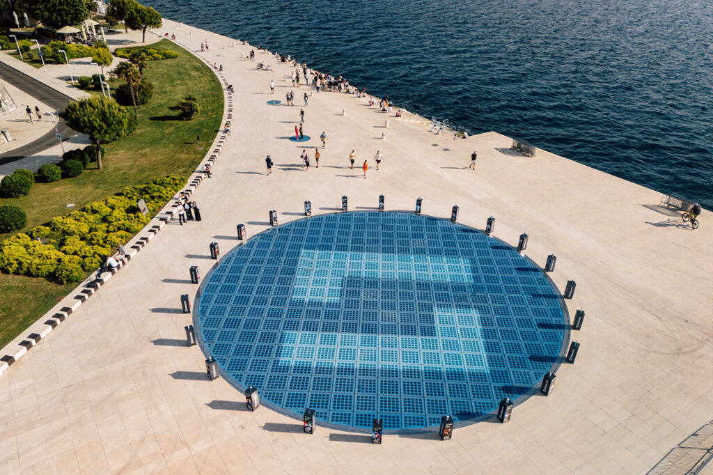 Sofascore Player of the Season trophies at the Greeting to the Sun at Zadar