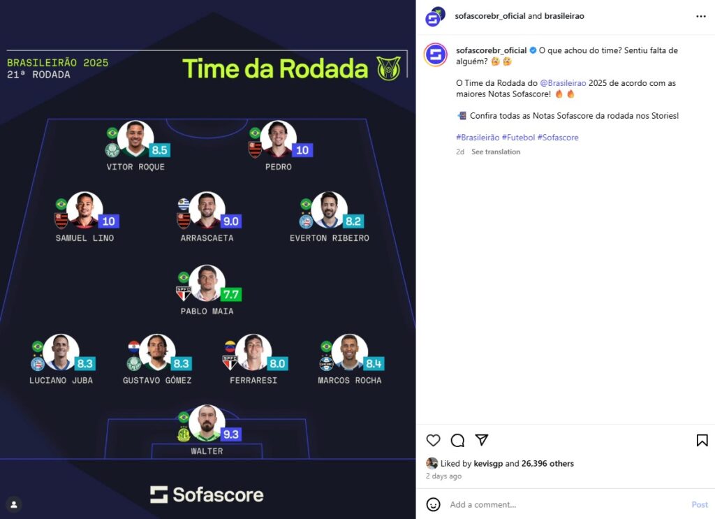 Sofascore and Brasileirão online partnership
