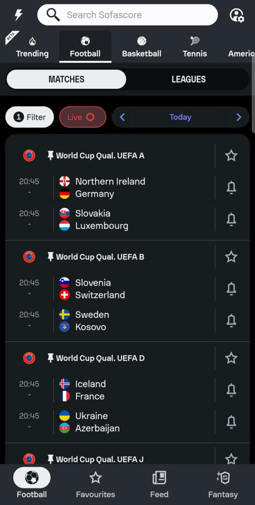 Sofascore’s New Home Screen