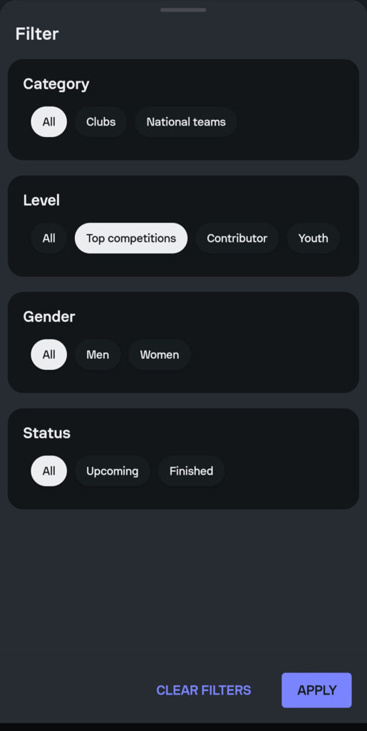 Sofascore’s New Home Screen