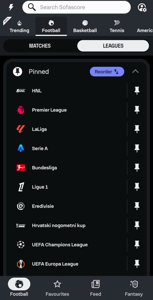 Sofascore’s New Home Screen